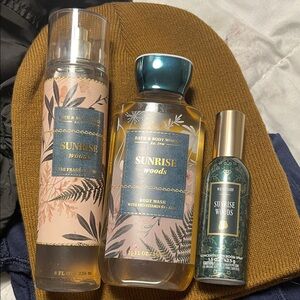 Bath & Body Works Sunrise Woods Set - Pink and Gold